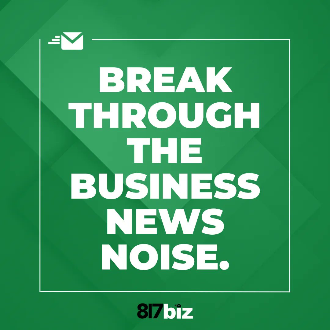 Want to feel informed without feeling overwhelmed? If you live or work in Tarrant County, 817 BIZ is the best way to stay ahead of the competition. Delivered every Monday, Wednesday, and Friday for free straight to your inbox. Subscribe today 📥 817biz.com