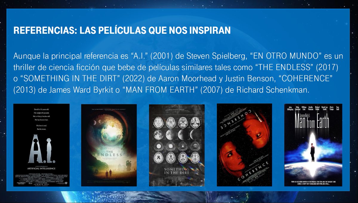 Ghostdog_films's tweet image. Cuando nos piden completar en el dossier las peliculas que nos inspiran.
When asked to complete the film dossier with the movies that inspire us.
@AaronMoorhead @JustinHBenson @CoherenceMovie @JamesWardByrkit
#TheEndless #SomethingInTheDirt #Coherence #ManFromEarth #AI