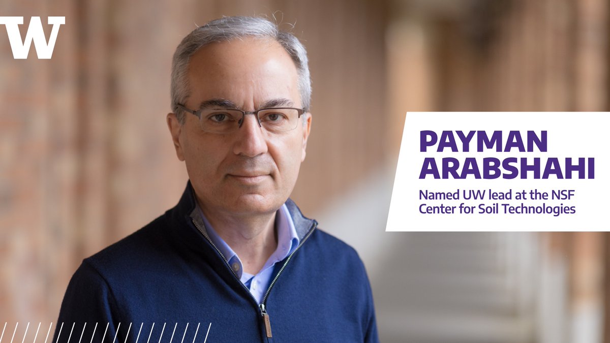 UW ECE (@uw_ece) on Twitter photo UW ECE Associate Professor Payman Arabshahi was recently named UW lead for the new <a href="/NSF/">U.S. National Science Foundation</a> Center for Soil Technologies. The Center will focus on soil modeling, wireless soil sensor networks and more. Read more below! #uwece
ece.uw.edu/spotlight/paym… UW ECE Associate Professor Payman Arabshahi was recently named UW lead for the new <a href="/NSF/">U.S. National Science Foundation</a> Center for Soil Technologies. The Center will focus on soil modeling, wireless soil sensor networks and more. Read more below! #uwece
ece.uw.edu/spotlight/paym…