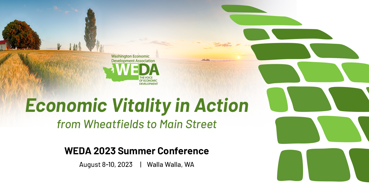 Registration is OPEN for our 2023 Summer Conference, August 8-10 in Walla Walla “ECONOMIC VITALITY IN ACTION – from Wheatfields to Main Street.” EARLY BIRD DISCOUNTS END 7/19/23!
simpletix.com/e/economic-vit…