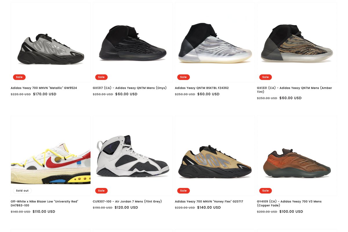 SoleSavy's tweet photo. Remaining inventory from our sale selection in DROPS app is now available to the public. This includes Yeezy models as low as $60. 

Act fast: https://t.co/lE1m3ThWSz https://t.co/jRhj4eok6n