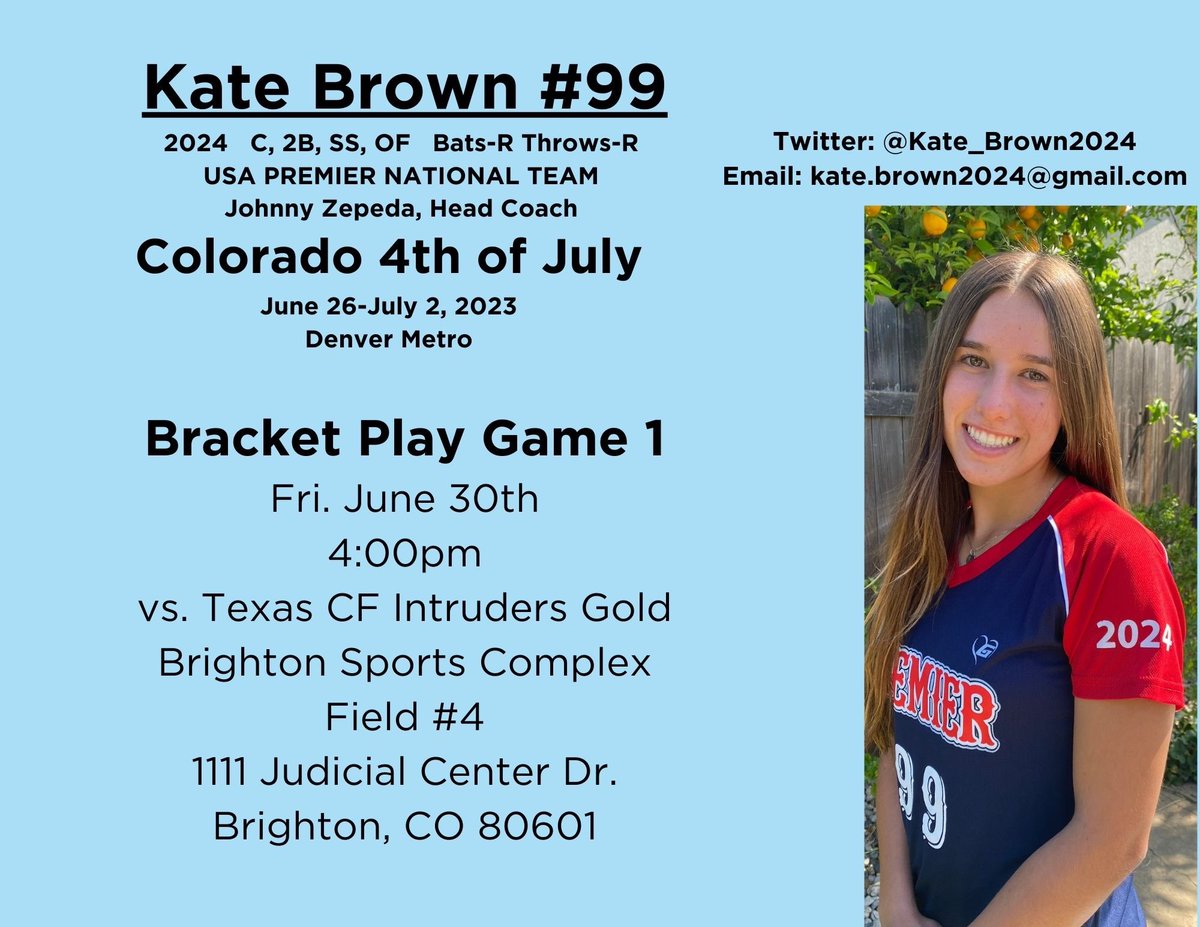 Kate_Brown2024's tweet photo. Colorado Bracket play starts tomorrow. Let’s go!! @SSUsoftball @softball_usa @USASoftball @TopPreps @SoftballFactory @IHartFastpitch @CoastRecruits https://t.co/AEkT6R8hLX
