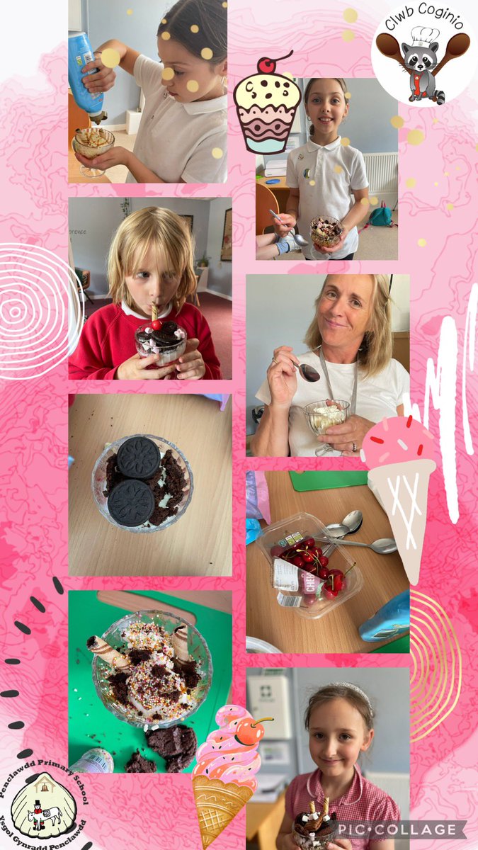 Penclawdd's tweet photo. Cherry 🍒 temptation ice creams made in #PencASC today. Final cooking session for this fab group. Definitely went out with a sprinkles, cookies, 🍓strawberry sauce bang! 😂 #Pencfun https://t.co/B9IVQ3Pi17