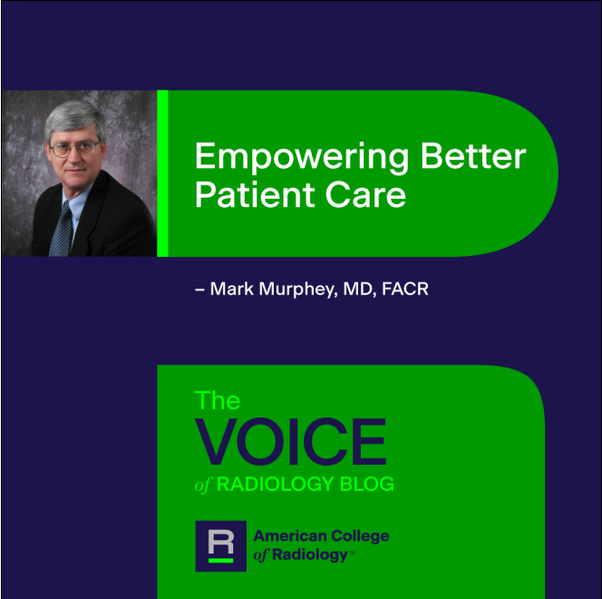 A new #VoiceofRadiology blog is now available by Mark D. Murphey, MD, FACR, one of our #ACREducationCenter faculty, who discusses how to empower better patient care among physicians in the radiology field. Read more on: bit.ly/3NQfFkG