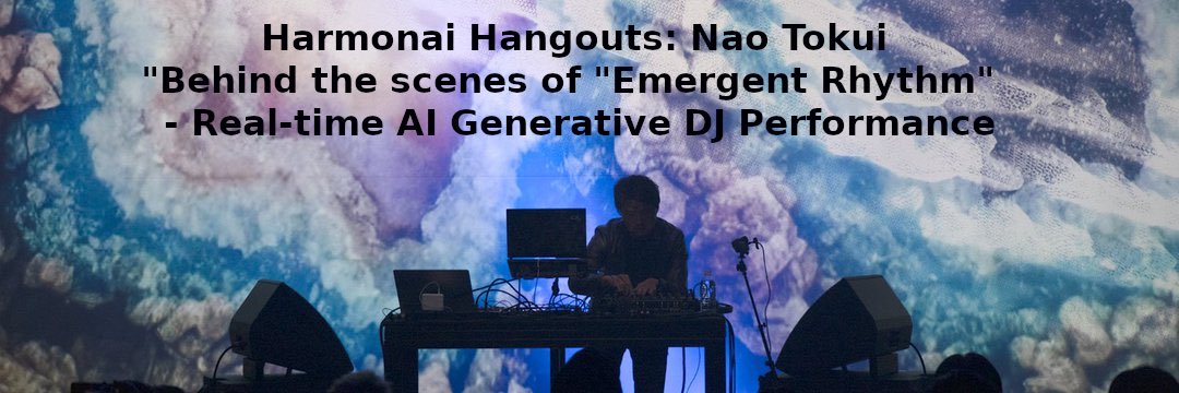 Scott H. Hawley ✈️ ICLR (@drscotthawley) on Twitter photo Excited to host artist/researcher/DJ/producer <a href="/naotokui_en/">Nao Tokui</a> of <a href="/qosmo_inc/">Qosmo — AI Creativity & Music Lab</a> for a "Tokyo Edition" of <a href="/harmonai_org/">Harmonai</a> Hangouts Seminar Series!
Tokyo time: July 4, 9am.
USA times: Monday July **3rd** 5pm PDT, 8pm EDT
On Harmonai Discord's Center Stage
Details: discord.gg/wrMFVsn4?event… Excited to host artist/researcher/DJ/producer <a href="/naotokui_en/">Nao Tokui</a> of <a href="/qosmo_inc/">Qosmo — AI Creativity & Music Lab</a> for a "Tokyo Edition" of <a href="/harmonai_org/">Harmonai</a> Hangouts Seminar Series!
Tokyo time: July 4, 9am.
USA times: Monday July **3rd** 5pm PDT, 8pm EDT
On Harmonai Discord's Center Stage
Details: discord.gg/wrMFVsn4?event…