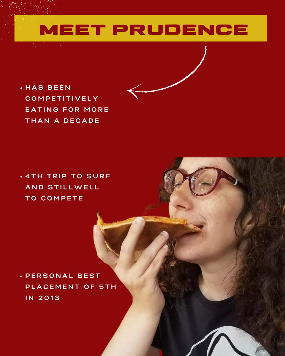 Introducing Prudence who was a wildcard pick securing her position as an official competitor in the 2023 Nathan's Famous Fourth of July Hot Dog Eating Contest 
#roadtoconey #eatingcontest  #majorleagueeating #nathansfamous #hotdogeating  #julyfourth #coneyisland
