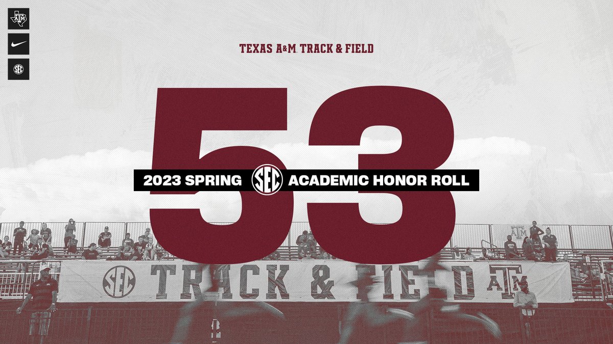 aggietfxc's tweet photo. Congrats to the 53 members of our squad who made the 2023 Spring @SEC Academic Honor Roll 👏

📰 https://t.co/NRnZpkGbRN

#GigEm | #AggieTFXC https://t.co/HjJri0UDd9