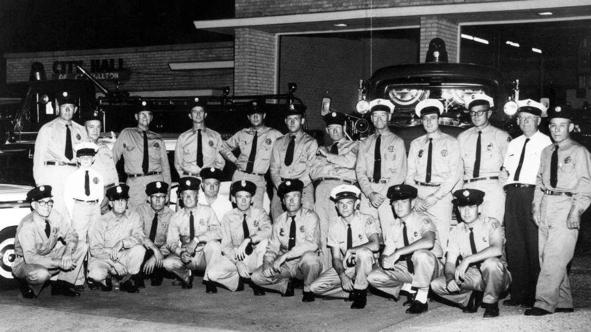 #TBT Carrollton Volunteer Fire Department in the 1950s. The first full-time, paid firefighter was hired in 1959 & the volunteer service was phased out as more employees were added. Today, Carrollton Fire Rescue boasts 171 sworn personnel that perform critical life-saving duties.