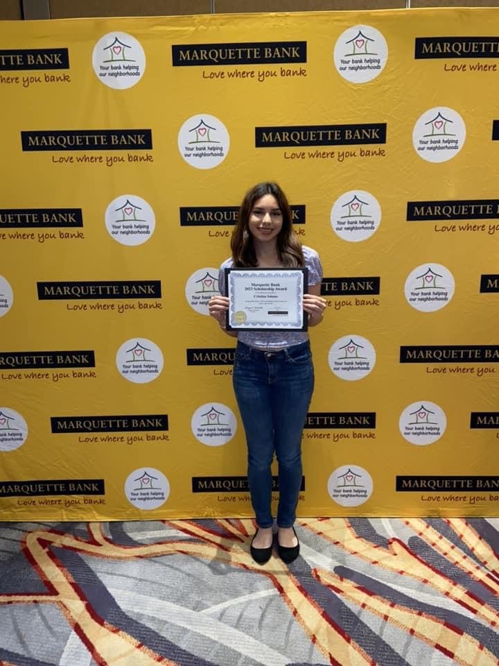 Congratulations to our scholar, athlete, and student leader, Cristina Solano on being awarded the @marquettebank Scholarship! 
#makingcollegereal #KellyPRIDE #kellygoestocollege