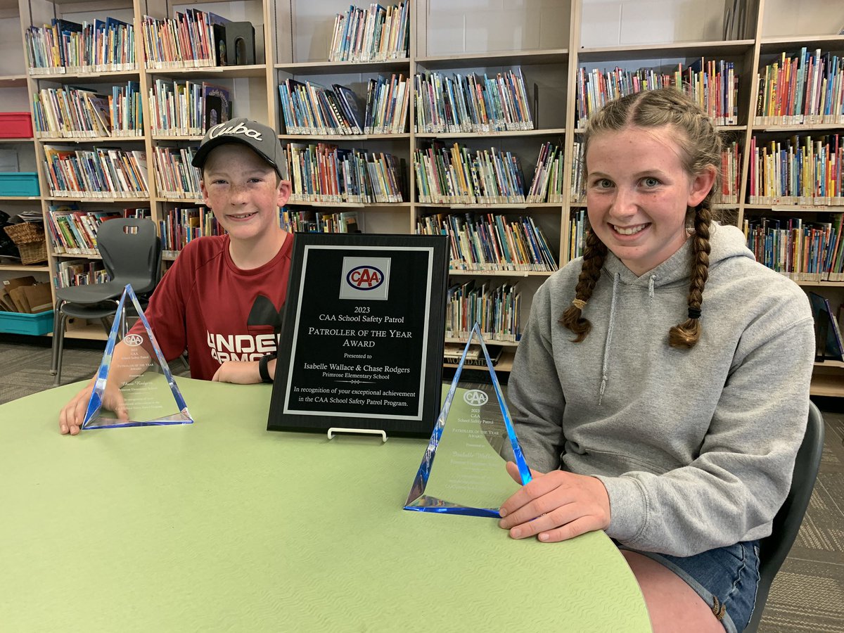 The CAA School Safety Patroller  of the Year Award goes to Chase Rogers, and Isabel Wallace, 12, from #Mulmur Ontario. Back in March they help their fellow classmates stay calm and safe after their bus slid into a ditch.  #caassp @STWDSTS @CAASCO