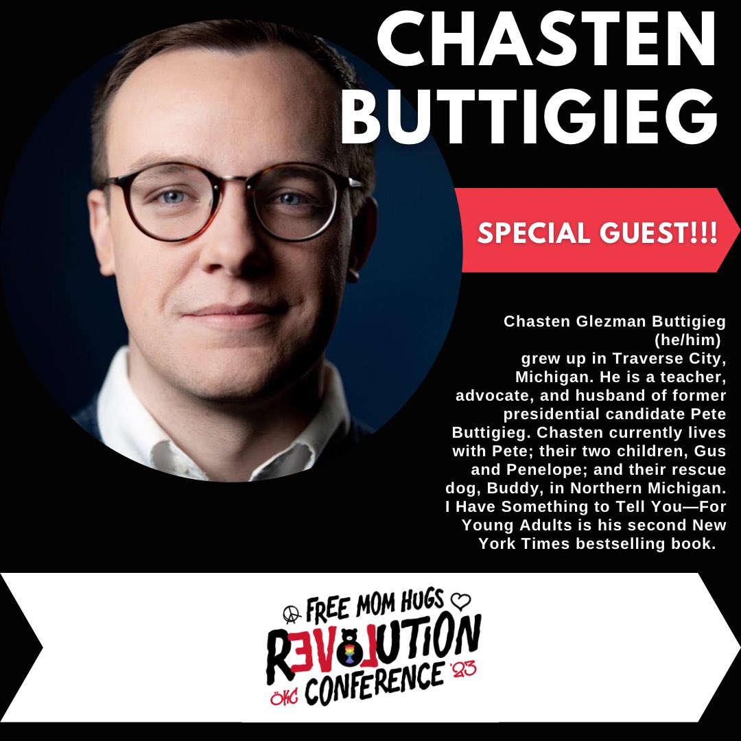 freemomhugs's tweet photo. 🚨SPECIAL ANNOUNCEMENT!!!

@Chasten Buttigieg will be a special guest at our Love Revolution Conference!!! 

We are so thrilled that he loves the work of #freemomhugs wanted to join us! He wants to encourage and inspire you as allies and advocates. 

Register today! 
#FMHConf23 https://t.co/VkVLQUPz4J