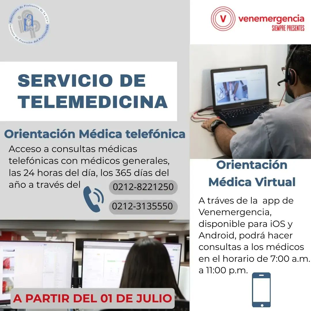APUCV's tweet photo. Estimados agremiados, a partir del 01 de julio los afiliados al IPP de la UCV contarán con nuevo proveedor del servicio de Asistencia Médica Domiciliaria.

#UCV #Profesores #Venezuela #IPPUCV #asistenciamedicadomiciliaria https://t.co/j7CMPjS3v2