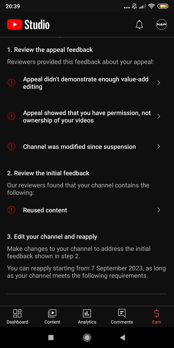 nawsound's tweet photo. @TeamYouTube Here it is, also as I said the appeal has no views. Why the reviewers do this, not even watching the video. I have contracts with the artists that give me ownership, I also create different unique visuals with Adobe after effects. This seems really odd to me. https://t.co/Jl8YQXRgoV
