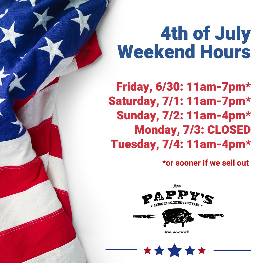 CELEBRATE Pappy's style! 🇺🇸

#fourthofjuly #july4th #independenceday #pappyssmokehouse #bbq #food #barbecue #porkribs #smokedmeats #porkmafia #stlfoodscene #eatlocal #explorestlouis