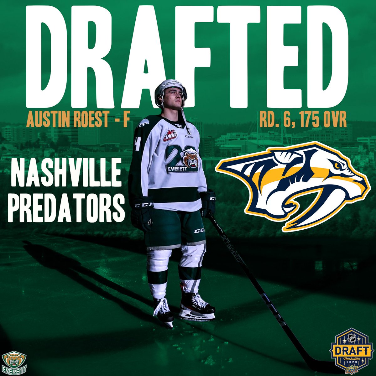 THE ROESTER IS READY FOR TAKEOFF IN SMASHVILLE!

AUSTIN ROEST IS A NASHVILLE PREDATOR!

#NHLDraft x <a href="/PredsNHL/">Nashville Predators</a>