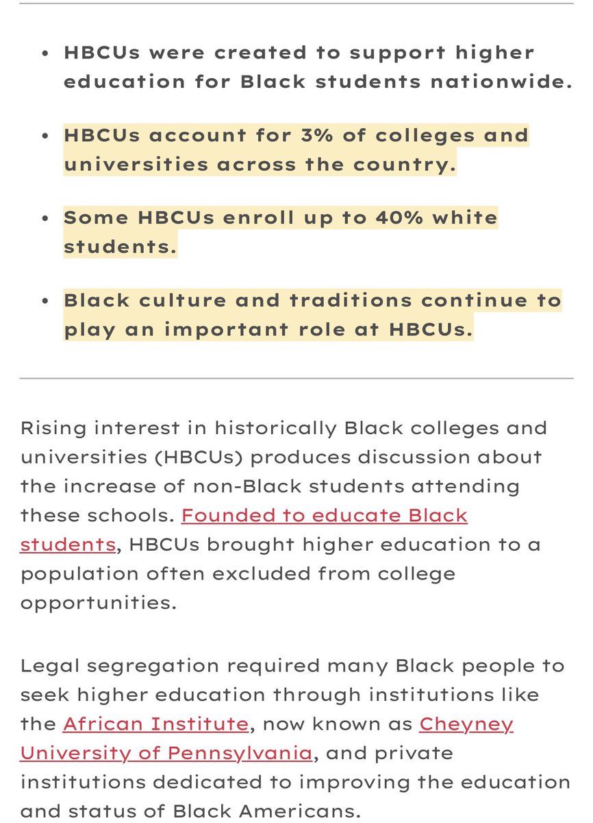 Here’s a dumb things for anybody complaining about HBCUS 40% of enrollees are white students. The black community is the most inclusive community in this country. Y’all have a problem with us we don’t have a problem with you.