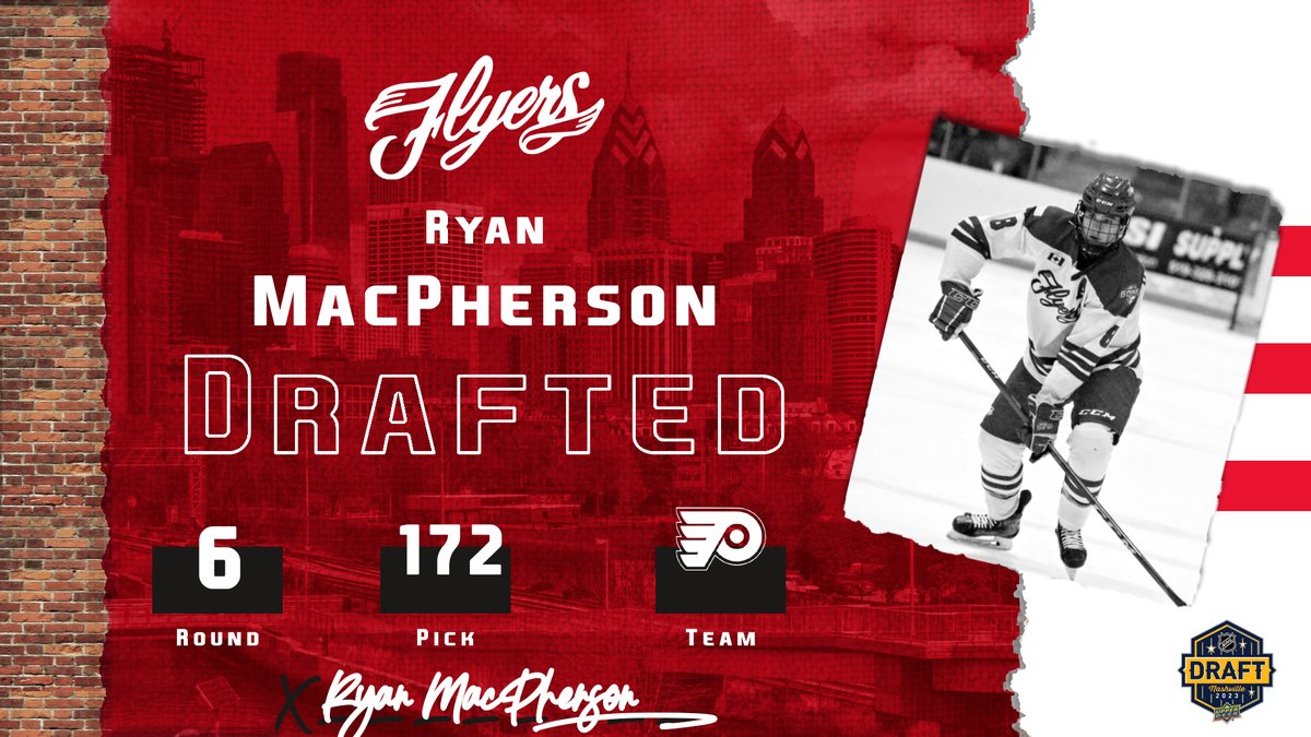 We would like to congratulate our very own Ryan MacPherson on being selected in the 6th round of the NHL Draft today! 

From the Flyers to the Flyers! You've got a good one here Philly and we are excited for what the future holds Ryan!