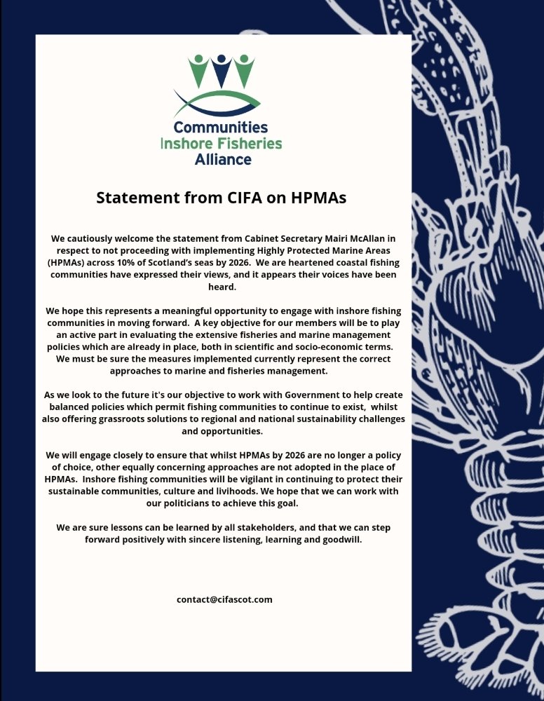CIFA responds to HPMA Statement by <a href="/MairiMcAllan/">Màiri McAllan</a> 
<a href="/ScotGovMarine/">Scot Gov Marine</a> <a href="/scotgov/">Scottish Government</a> <a href="/ScotGovRural/">Scot Gov Rural</a>