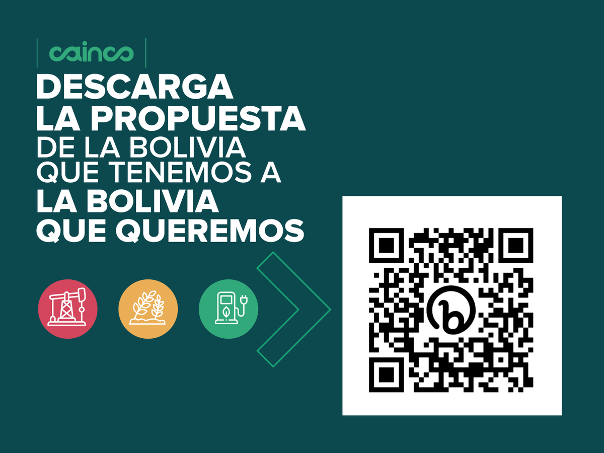 Como clausura de nuestro FORO ECONÓMICO 2023 📊 𝗟𝗔 𝗕𝗢𝗟𝗜𝗩𝗜𝗔 𝗤𝗨𝗘 𝗤𝗨𝗘𝗥𝗘𝗠𝗢𝗦 ❤️💛💚
Puede descargar la propuesta de la institución para remontar la crisis y crecer hacia la Bolivia que queremos mediante el QR de la imagen.
Link de descarga: bit.ly/44qtvzw