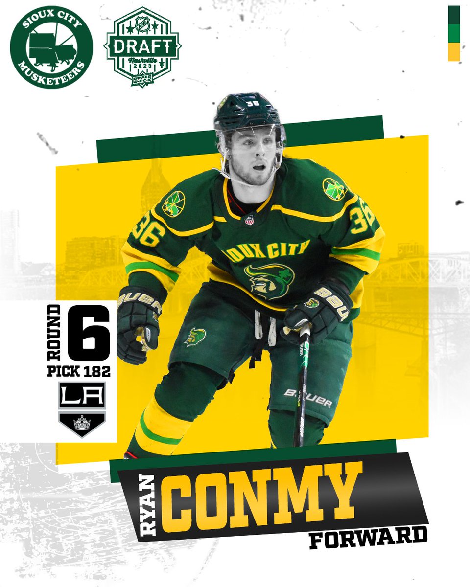 SC -> LA 
<a href="/ryan_conmy/">Ryan36conmy</a> has been drafted by the <a href="/LAKings/">LA Kings</a> in the 6th round of the #NHLDraft 

#SCMusketeers | #USHL | #NHLDraft2023