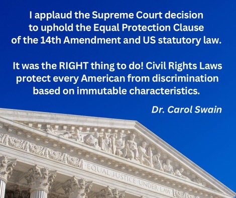 carolmswain's tweet photo. #SCOTUS #affirmativeaction #nondiscrimination #equalprotectionclause https://t.co/chsJl09wOO