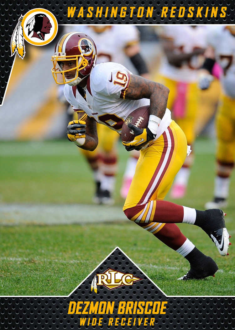 Dezmon Briscoe (2012)
7 Games, No Starts
2 Rec, 22 Yards, 0 TD
25 Career NFL Games (2010-2012)
#HTTR #Redskins #CustomSportsCards https://t.co/neQj5bQuDN