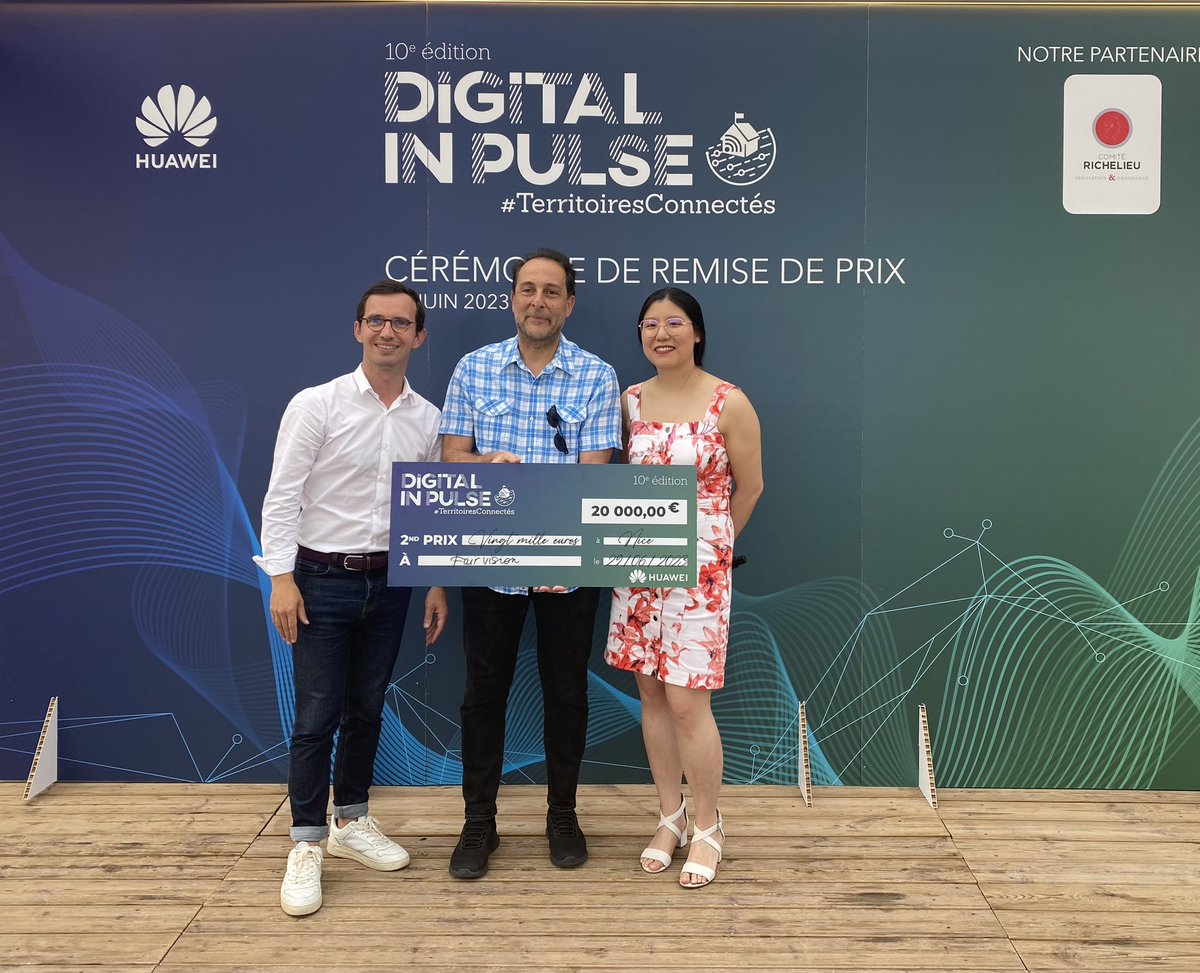 Nice_Matin Eco (@nicematineco) on Twitter photo Et le 2e prix du concours <a href="/HuaweiFr/">Huawei France</a> pour le digital #inpulse pour l’étape niçoise est attribué à <a href="/FAIRVISION_FR/">FAIR VISION</a> <a href="/comiterichelieu/">Comité Richelieu</a> 20000 euros et un voyage en Asie attendent l’équipe.👏👏 Et le 2e prix du concours <a href="/HuaweiFr/">Huawei France</a> pour le digital #inpulse pour l’étape niçoise est attribué à <a href="/FAIRVISION_FR/">FAIR VISION</a> <a href="/comiterichelieu/">Comité Richelieu</a> 20000 euros et un voyage en Asie attendent l’équipe.👏👏