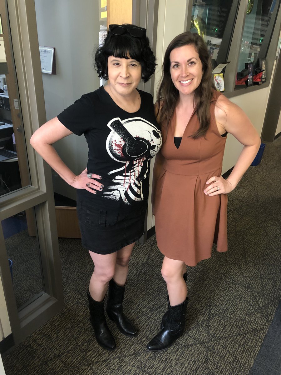 Who wore the black cowboy boots better? (Obvi, Laurie G!) But the good news is... you don't have to choose! You can support both @KUT AND @KUTX during our summer membership drive. Just go to donate.kut.org -- and thanks! 🤠