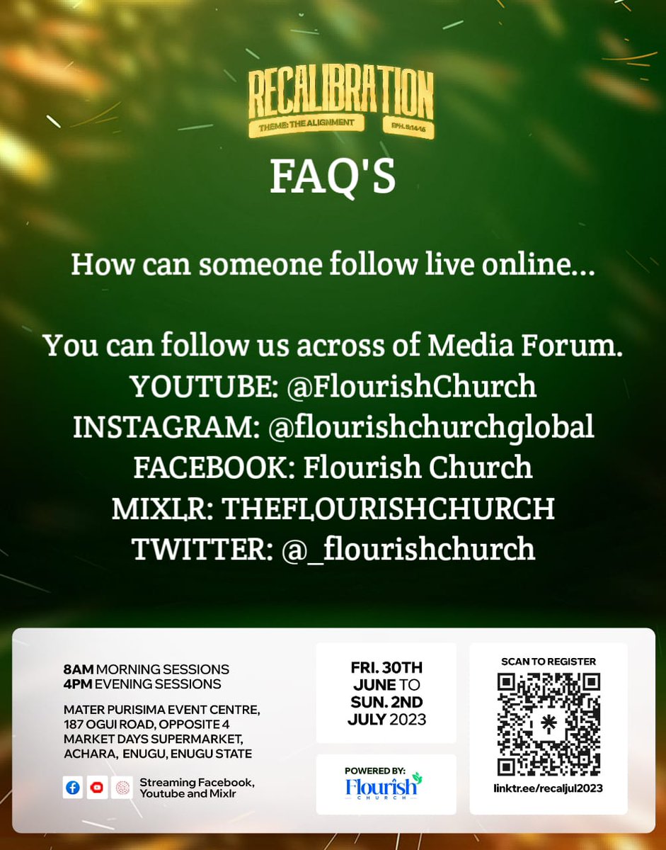 flourishgc's tweet image. FAQs Answered!!
#FAQs #FrequentlyAskedQuestions #FAQsAnswered #conference #praymeeting #JulyRecalibration #Questions #Answers