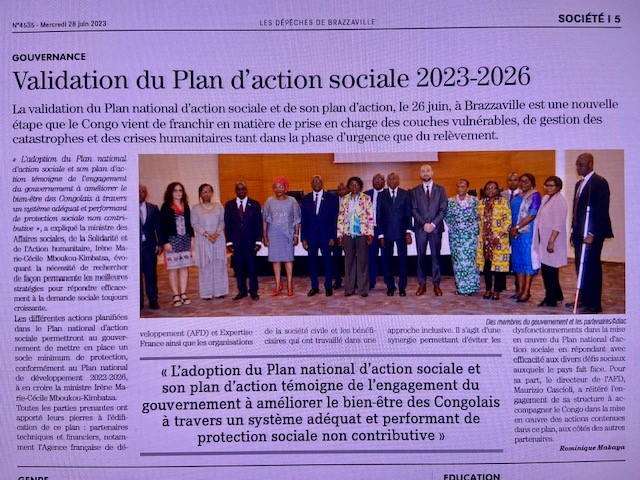 MauCascioli's tweet photo. au #Congo la nouvelle #PolitiqueNationaledActionSociale 2023-2027 offre désormais un socle solide et cohérent pour accompagner #lesplusvulnerables! fier d'avoir accompagné ce parcours d'évaluation et programmation! @AFD_France @expertisefrance @ambafran_congo @Aff_Sociales_CG https://t.co/8RbAFduk1K
