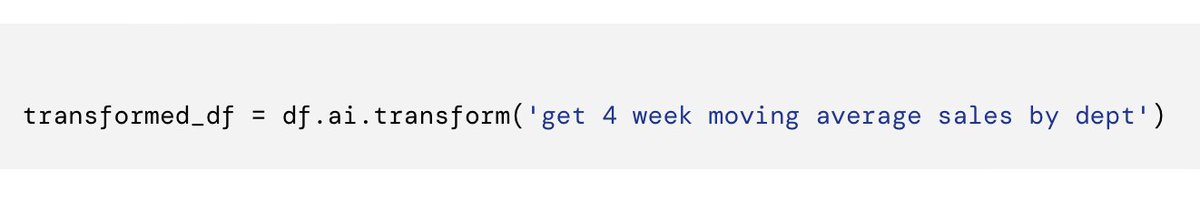 matei_zaharia's tweet photo. One of my favorite announcements: English SDK for @ApacheSpark! No more need to remember weird syntax, just chain transformations in natural language with the familiar Spark API. So many fun examples.
https://t.co/4JNfwPEElp https://t.co/9HSaZgzQU3