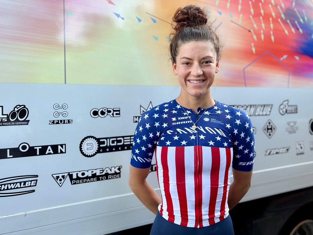 TORREconsult's tweet photo. After winning both the ITT and ROAD race at the @usacycling PRO Nationals, @chloedygert30 gets to wear this jersey for a year!
Watch her tomorrow at the #GiroDonne23 !!
#GoForPINK
#TeamUSA
๐ท: @WMNcycling https://t.co/YeizKocjDK