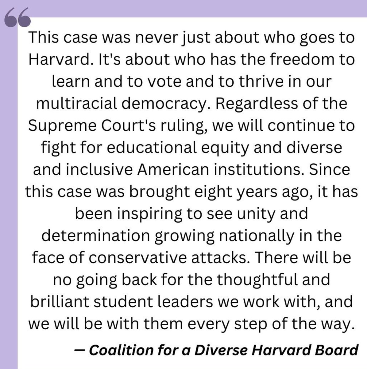 harvarddiverse's tweet image. #WeWontGoBack
#UnityIsOurStrength
#DiversityIsOurPower
@NAACP_LDF @HarvardFGHA @HarvardBLKAlum @Harvard4A @HarvLatinoAlum @InequalityHKS @hgsuuaw @thecrimson @DivestHarvard @EquityHKS @LawyersComm @AAPolicyForum @AAAJ_AAJC @aaldef @ProfMChin