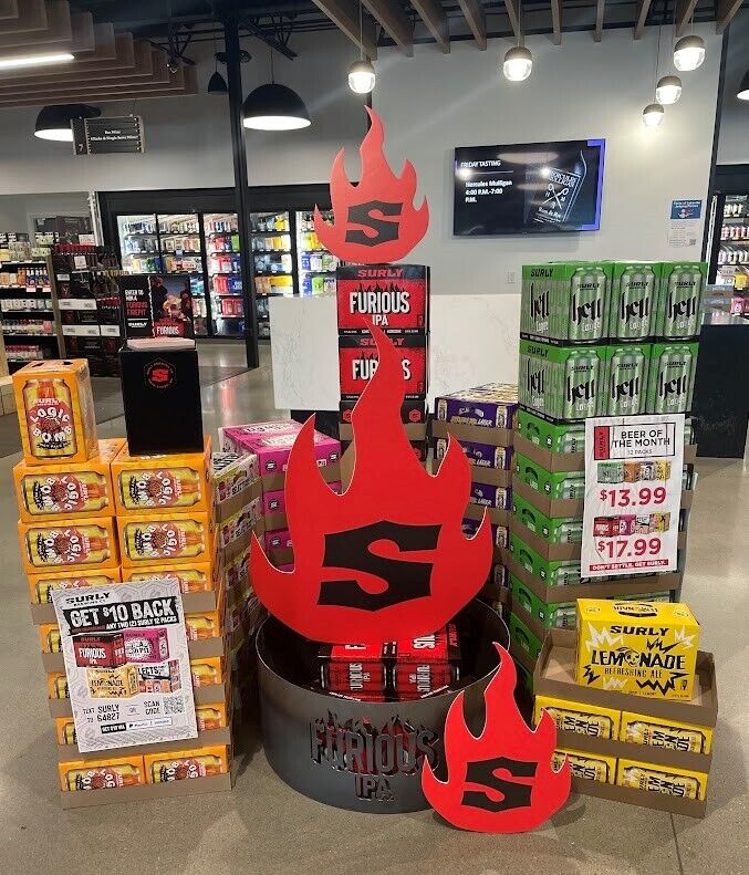 Grillin' &amp; chillin' 🔥 🌭 🍻 

Pictured: Discounted Surly beers and a Surly Furious firepit - that could be yours! 𝗔𝘃𝗮𝗶𝗹𝗮𝗯𝗹𝗲 𝗮𝘁 𝗮𝗹𝗹 𝗹𝗼𝗰𝗮𝘁𝗶𝗼𝗻𝘀 - 𝗘𝗡𝗧𝗘𝗥 𝗧𝗢 𝗪𝗜𝗡 today!