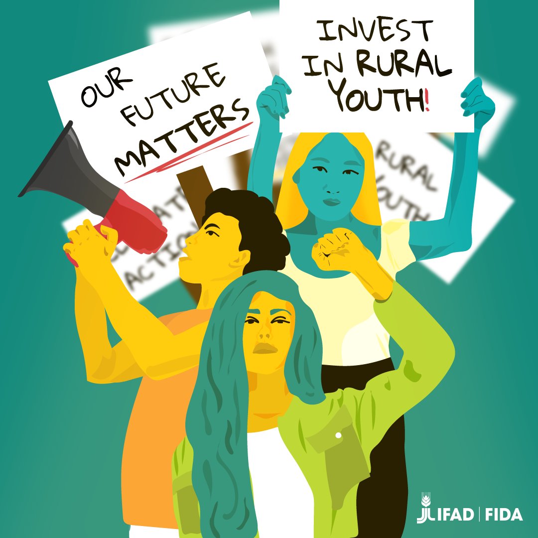 IFAD's tweet photo. What do we want? Investment in rural youth! 
When do we want it? NOW! 📢 https://t.co/DatxyDUzY8