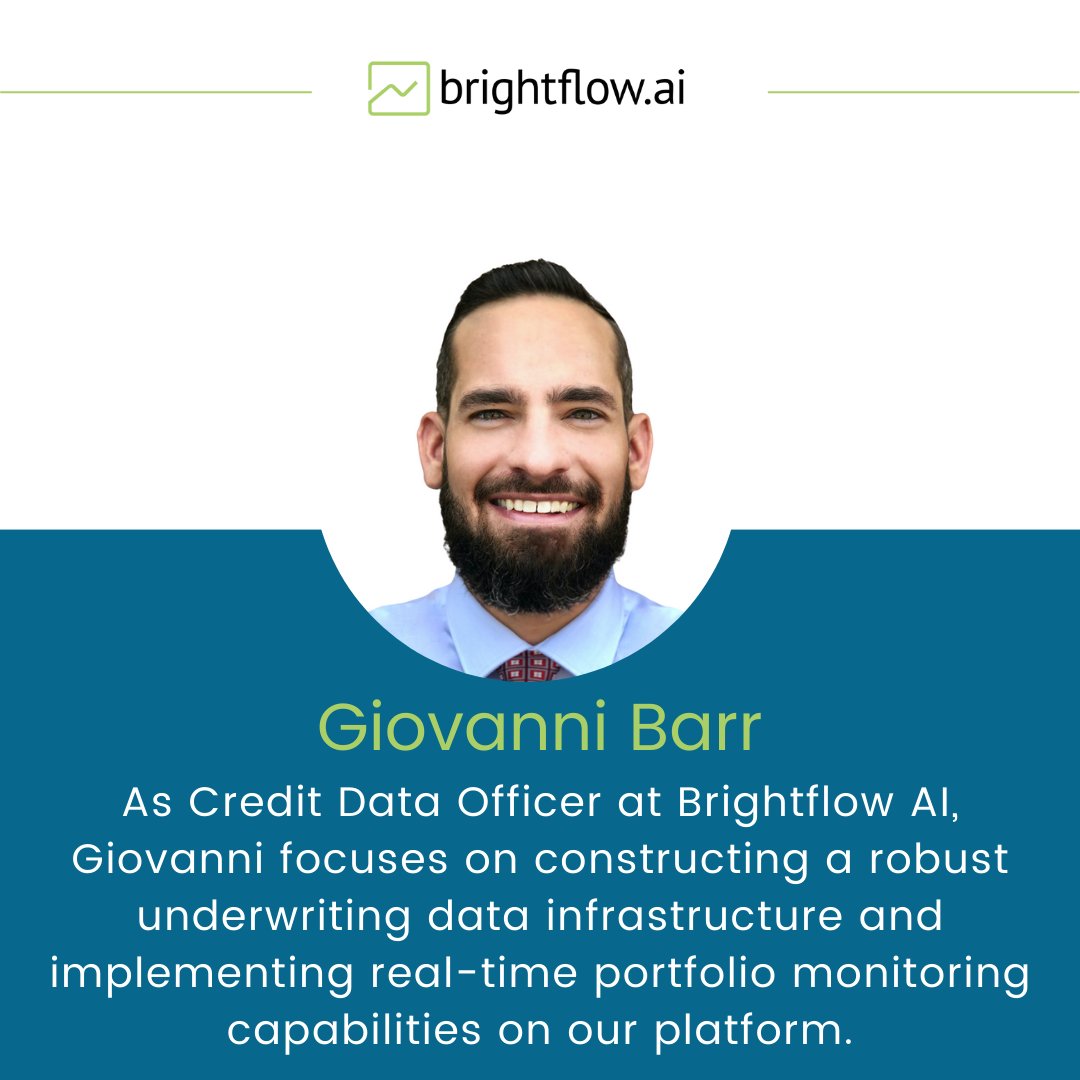Our employee spotlight this week is on our Credit Data Officer, Giovanni Barr, who uses his expertise to focus on constructing a robust underwriting data infrastructure and implementing real-time portfolio monitoring capabilities on our platform. Thank you for all that you do! 🌟