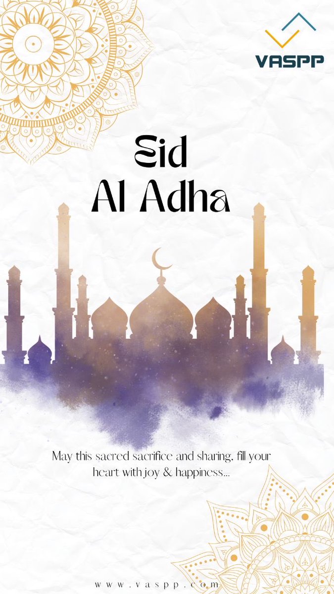VasppTech's tweet image. May this #Eid bring you and your loved ones abundant blessings, happiness, peace and prosperity! 
Wishing everyone a blessed and joyous #eidaladha2023 🌙✨
#EidMubarak