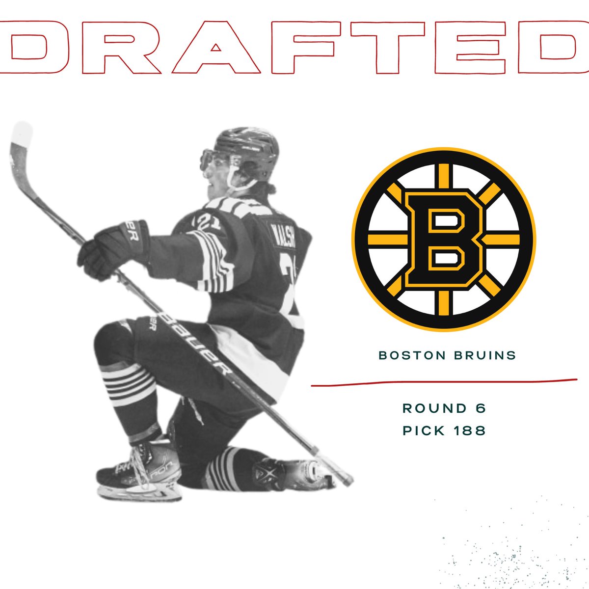 CornellMHockey's tweet photo. Incoming Big Red first years are having a great day at the 2023 @NHL draft!

Ryan Walsh goes at pick 188 in Round 6 to the @NHLBruins!

#ProRed https://t.co/0yVG9Xhnd4