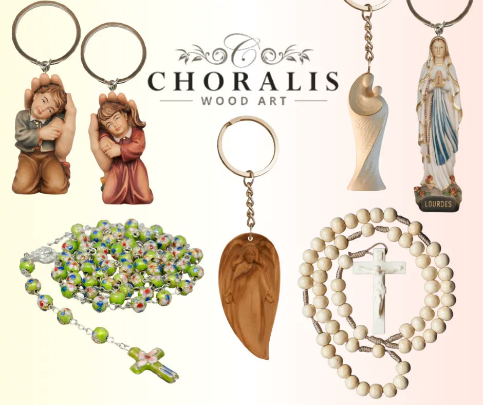 If you are looking for a nice gift for your loved ones, give them a beautiful wooden Rosary or a Keyring from our religious collection. Find the ideal gift for a special occasion: buff.ly/3I57EnK

#choraliswoodart #religiousgifts #woodengifts #keyrings #rosary