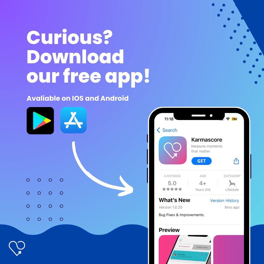Karmascoreapp's tweet photo. Curious about your relationships? Our free relationship analytics app can help! Download Karmascore now and gain insights to improve your love life. ❤️
#Karmascore #RelationshipAnalytics https://t.co/vZkdq2XjRE