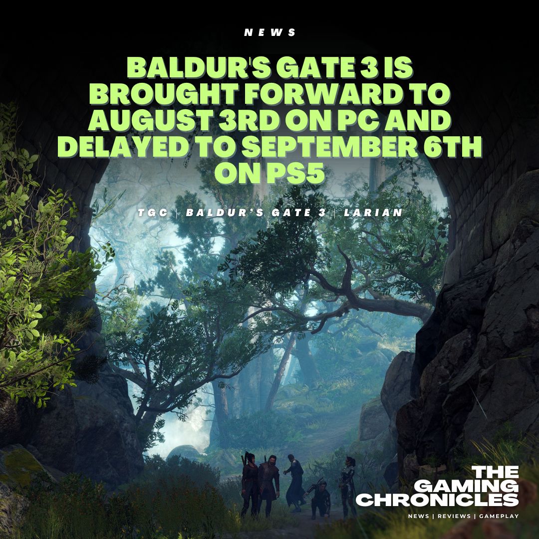 Thgmngchrncls's tweet photo. Baldur's Gate 3 PC release moved up to Aug 3, avoiding Starfield clash. ⏩

PS5 release delayed to Sept 6 for 60fps perfection. Xbox version still possible. 🎮

Stay tuned for more at Panel From Hell: Release Showcase on July 7. 👀

#BaldursGate3 #GamingNews https://t.co/5cO0wFB4GJ