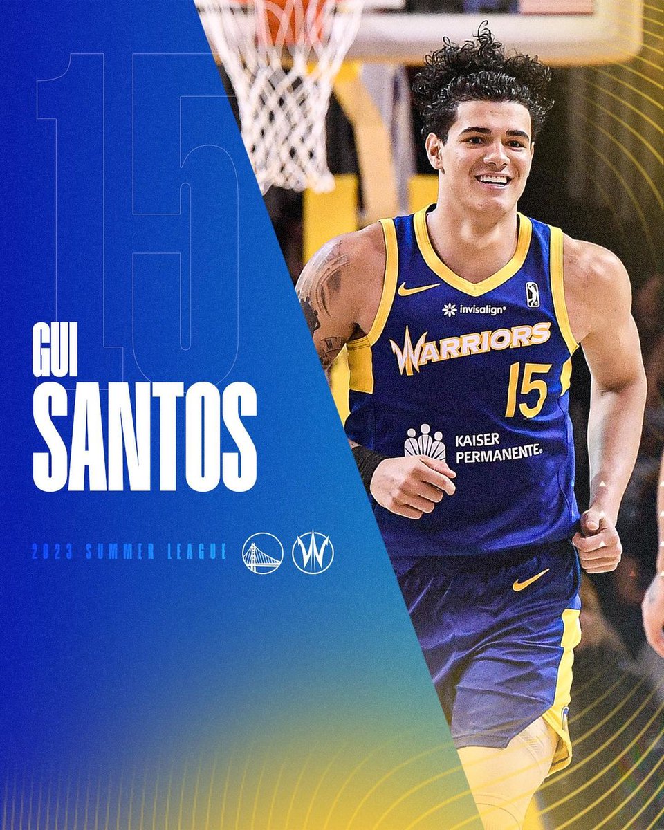 NBABrasil's tweet image. É o BRASA na #NBASummer League! 🇧🇷 @guisantos_4  tá CONFIRMADO na equipe dos Warriors para a edição de 2023! 🔥

📸 (Via: @gleaguewarriors)