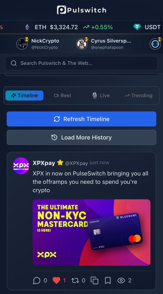 <a href="/XPXtoken/">XPX Token</a> is now on Pulswitch.io 😱😱😱

It’s time to #MakeTheSwitch and head over to Pulswitch where the crypto action is live and growing fast!

pulswitch.io/postview?id=69…
