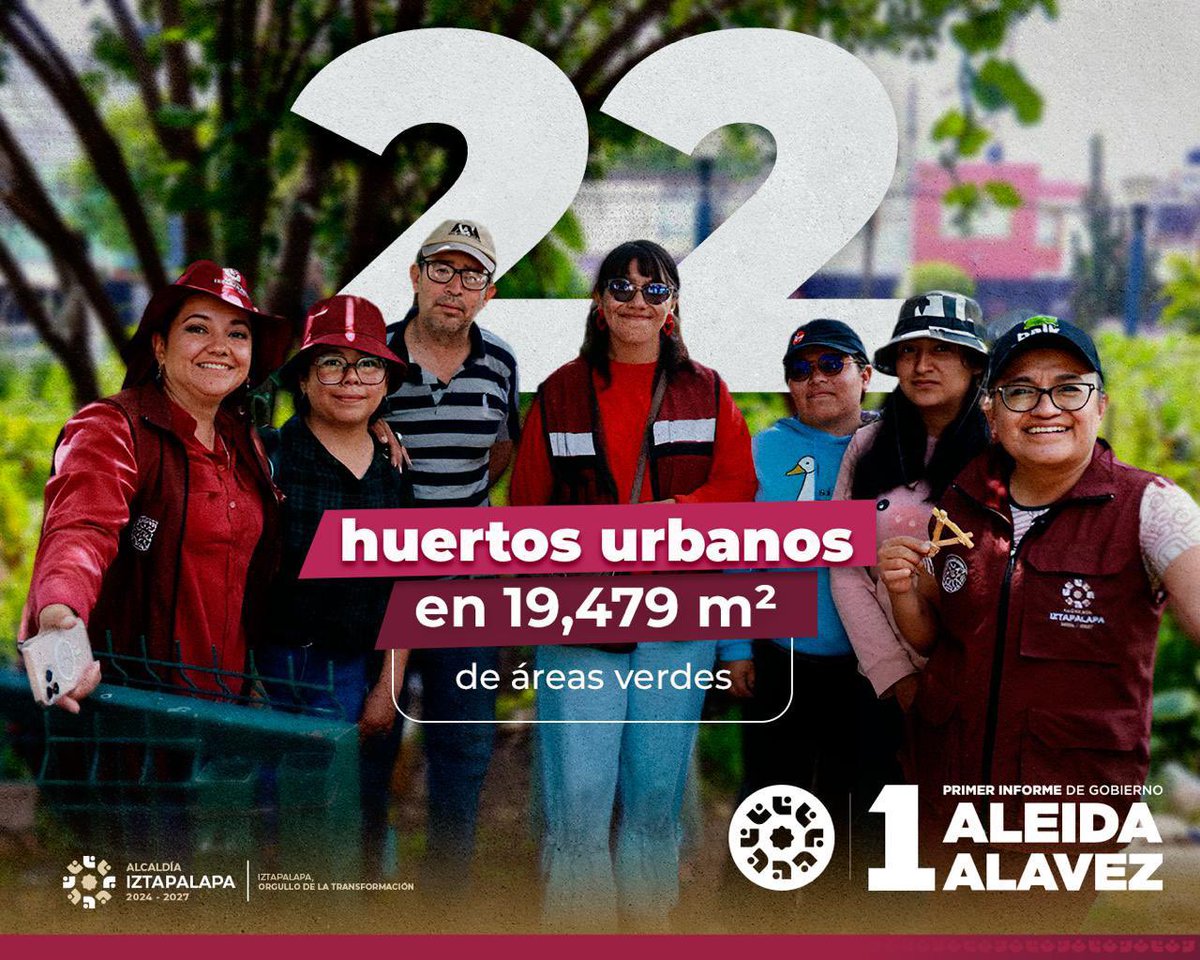 Alc_Iztapalapa's tweet image. Este año pusimos en marcha 22 huertos urbanos, pensando en las futuras generaciones. Seguiremos promoviendo espacios que fomenten una Iztapalapa más verde y saludable. #1erInformeAleida