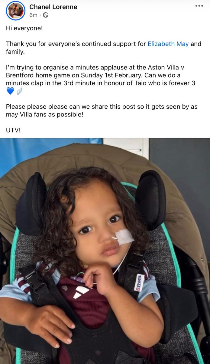 1st Feb, 3rd minute 👏 

For Taio. 

HEITS 🕊️ 💜💙

#Forever3 #AVFC