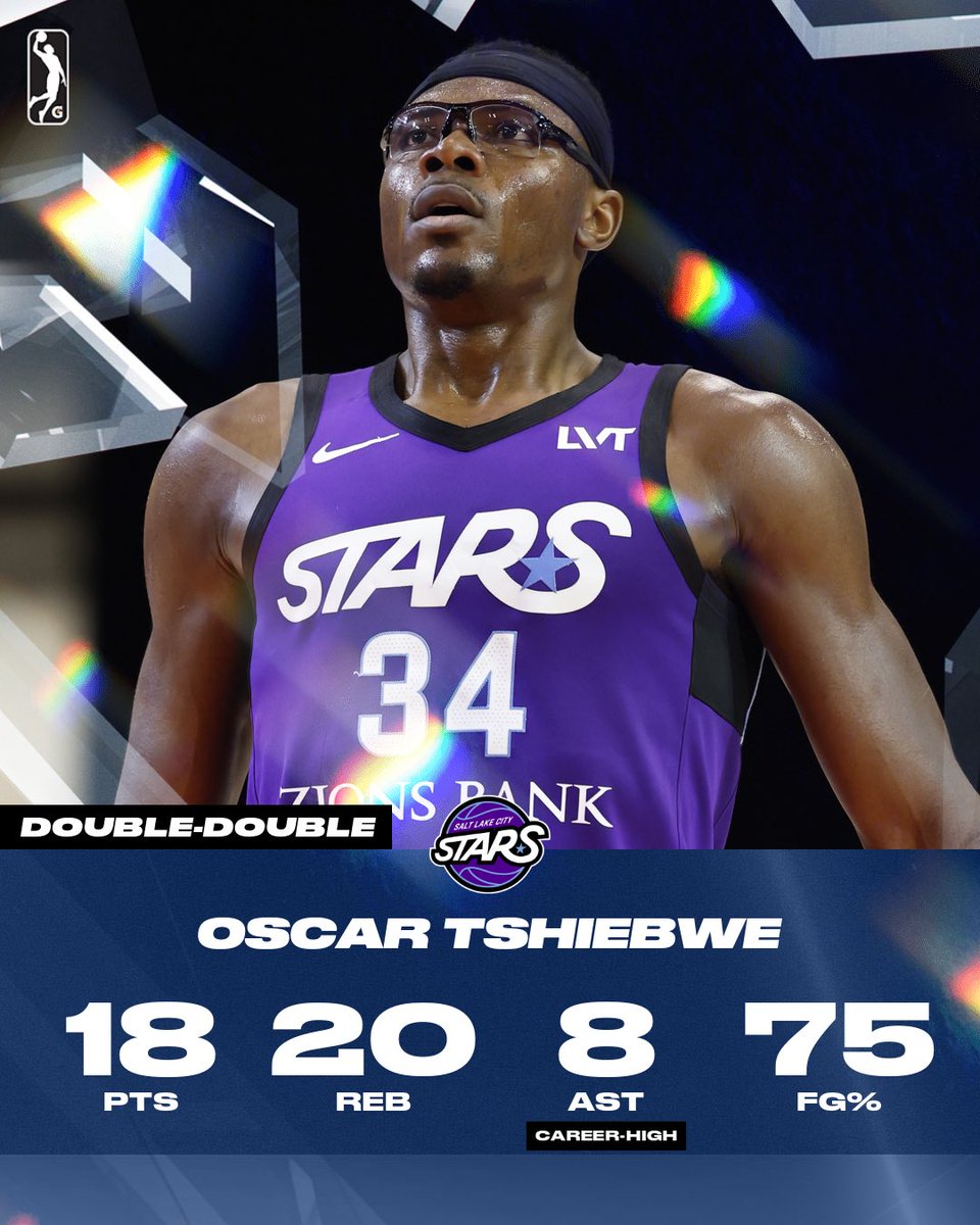 JavierMoleroo's tweet image. 💥18 puntos, 20 rebotes y 8 asistencias. Oscar Tshiebwe firmó anoche uno de sus mejores partidos como profesional. 

Desde que se fue Mo Bamba, SLC Stars ha ido cuesta abajo, pero él es una de las grandes estrellas de la G League. Ojalá en Europa.