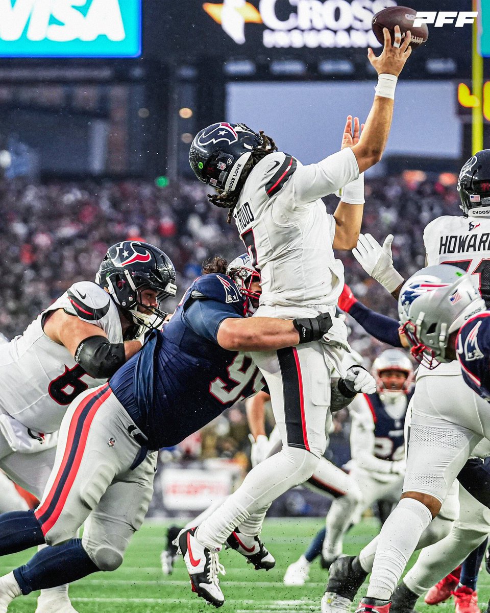 PFF's tweet image. The Patriots defense this postseason

1 TD allowed
9 sacks
66 pressures
6 takeaways