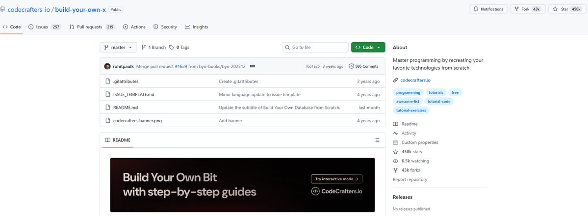 Jmean__'s tweet image. How come the most starred @github repo
of all time not running yet? 👀 

458k stars by @codecraftersio 

github.com/codecrafters-i… 

$X Build your own @X

CA: EpLGQXDU4mSAyp3VieWj7MjJq9VYixYrF4brFuq6BAGS  

bags.fm/EpLGQXDU4mSAyp… 

NFA DYOR!

@solana @finnbags