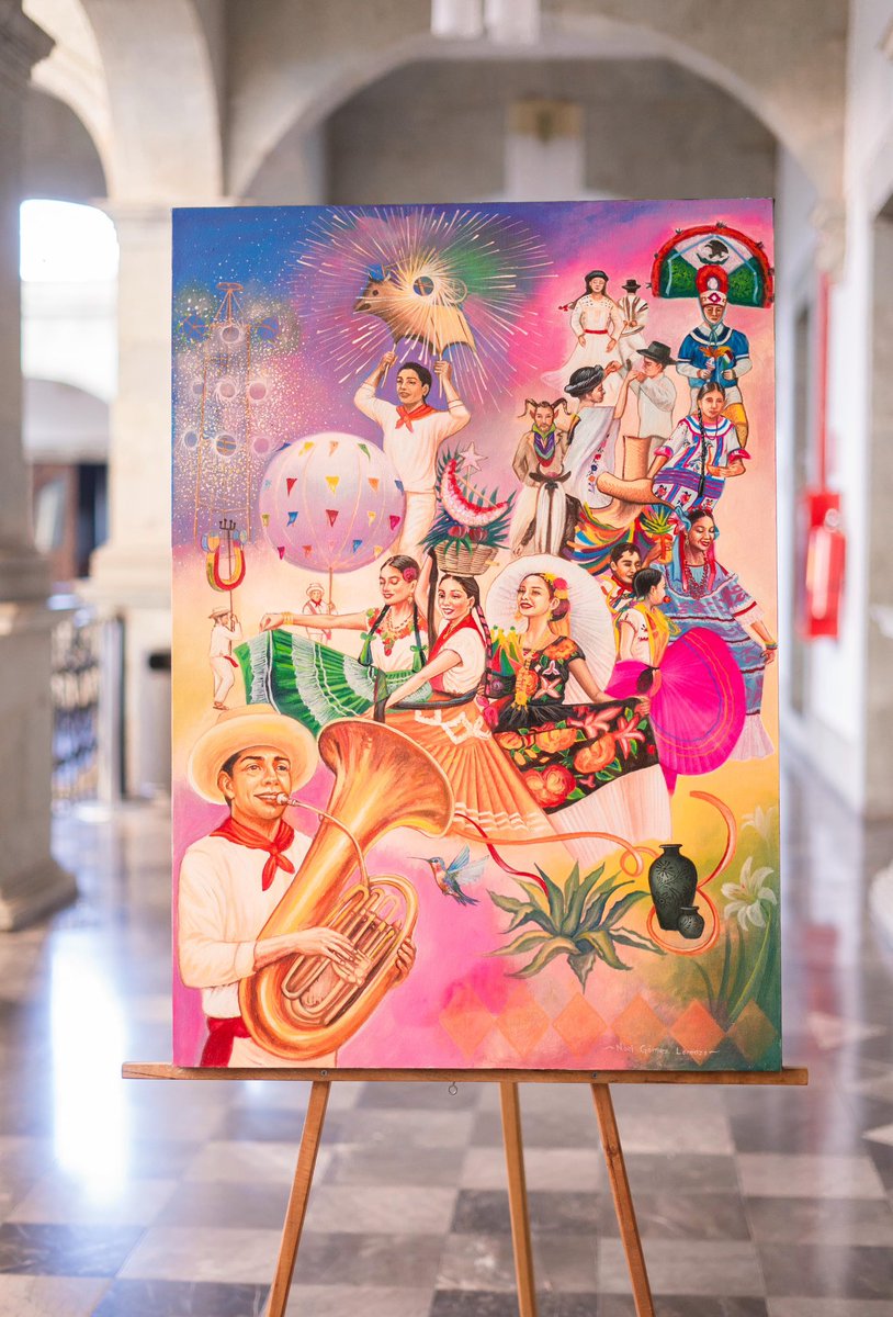 salomonj's tweet photo. Les compartimos la imagen oficial de la #Guelaguetza2026, titulada “Sinfonía de colores”, del artista Noel Gómez Lorenzo, originario de San Juan Colorado, Jamiltepec.

Esta obra fue seleccionada por el jurado calificador del Concurso Estatal para elegir la imagen de la Guelaguetza y representa la riqueza cultural de Oaxaca y algarabía de nuestra máxima fiesta de hermandad.