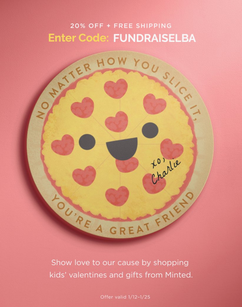 This #Valentine’s Day you can show some love 💕 to LBA by shopping at Minted.  Through January 25th you can receive FREE SHIPPING in addition to a 20% discount when using the code FUNDRAISELBA at checkout. Minted.com has you covered this Valentine’s Day 🩷💜!